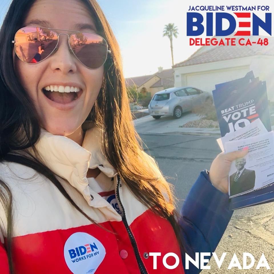 She traveled to Iowa, Nevada, and California for  @JoeBiden