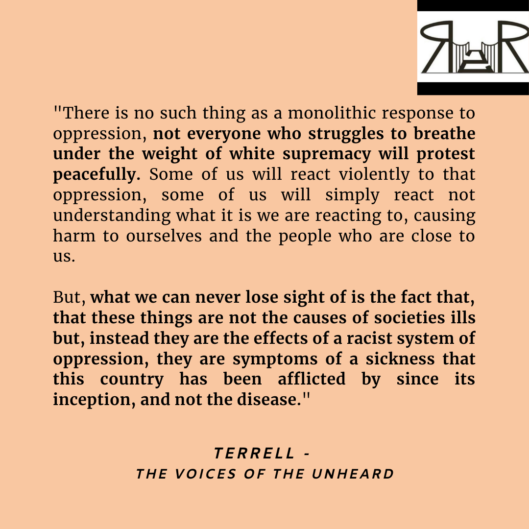 right2redempt's tweet photo. Take a couple minutes today and check out this powerful piece from R2R member Terrell, "The Voices of the Unheard"
Terrell shares his perspective on the recent and ongoing uprisings across the nation, and it is not to be missed.
#BlackLivesMatter
#Right2Redemption
#MLK https://t.co/6rgbVHu79j