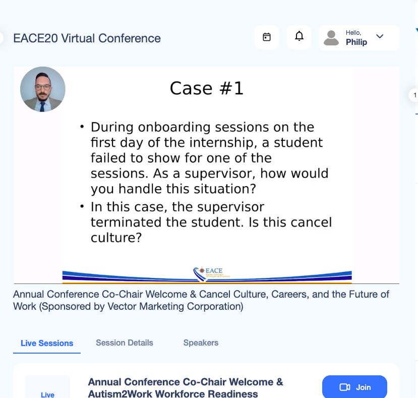 Philip_W3's tweet photo. Great presentation Chris Mesaros from @twcinternships! Love how you made it interactive with Jamboard! It's amazing to see where our careers went from our early days of APTS! Proud of you! #EACE20 #EACEAtHome https://t.co/HJX8q2c9Qn