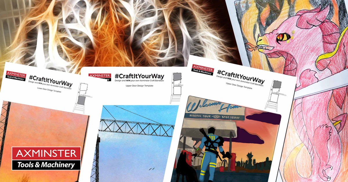 AxminsterTools's tweet photo. There is still time to submit your entry for our #CraftItYourWay competition! We have had some great designs so far and we can't wait to see more...
Don't miss out on a chance to WIN an Axminster Craft Bandsaw with your own personalised design! https://t.co/x2m0InrYq9