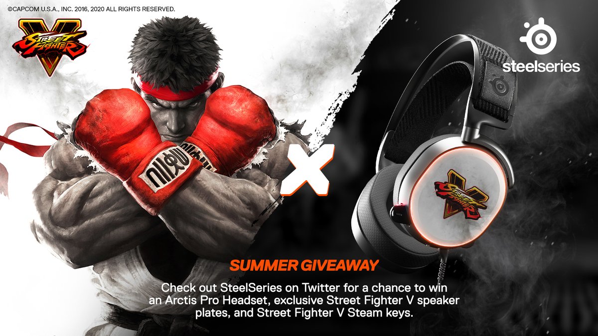 Steelseries On Twitter Announcing A Special Summer Giveaway With Our Friends At Streetfighter To Celebrate The Summer Update Announcement Arctis Pro Headset Exclusive Street Fighter V Speaker Plates Street Fighter V Steam