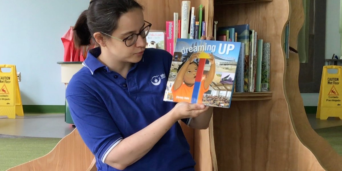 whitakercenter's tweet photo. Happy Thursday and time for another Story Tree segment! Miriam Krause is reading Dreaming Up: A Celebration of Building by Christy Hale. https://t.co/7uEP1aI6gV. Visit https://t.co/RsbOMSoYmj for a complete list of upcoming events. #StoryTree #Engineer #WhitakerCenter https://t.co/mDH8CnWpxt
