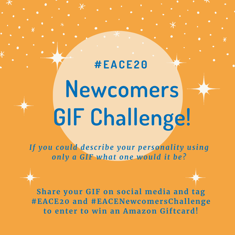 EACEPR's tweet photo. Calling all of our #EACE Newcomers there is still a chance to enter to win an Amazon Giftcard! Share your GIF by 12pm. #EACE20 https://t.co/pWMAWQHj8T