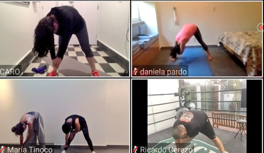 jesusarcon's tweet photo. De 7 a 8 am, el profesor @fredboxing dictó la clase virtual desde The White Collar Boxing Club y, con la cercanía que permite Zoom, supervisó que entusiastas socias siguieran correctamente la rutina.

De 7 a 8 pm, en Palmas 530 estará el dúo #JorgeLacierva y @champ_suavecito. https://t.co/KTlwMkQjn0