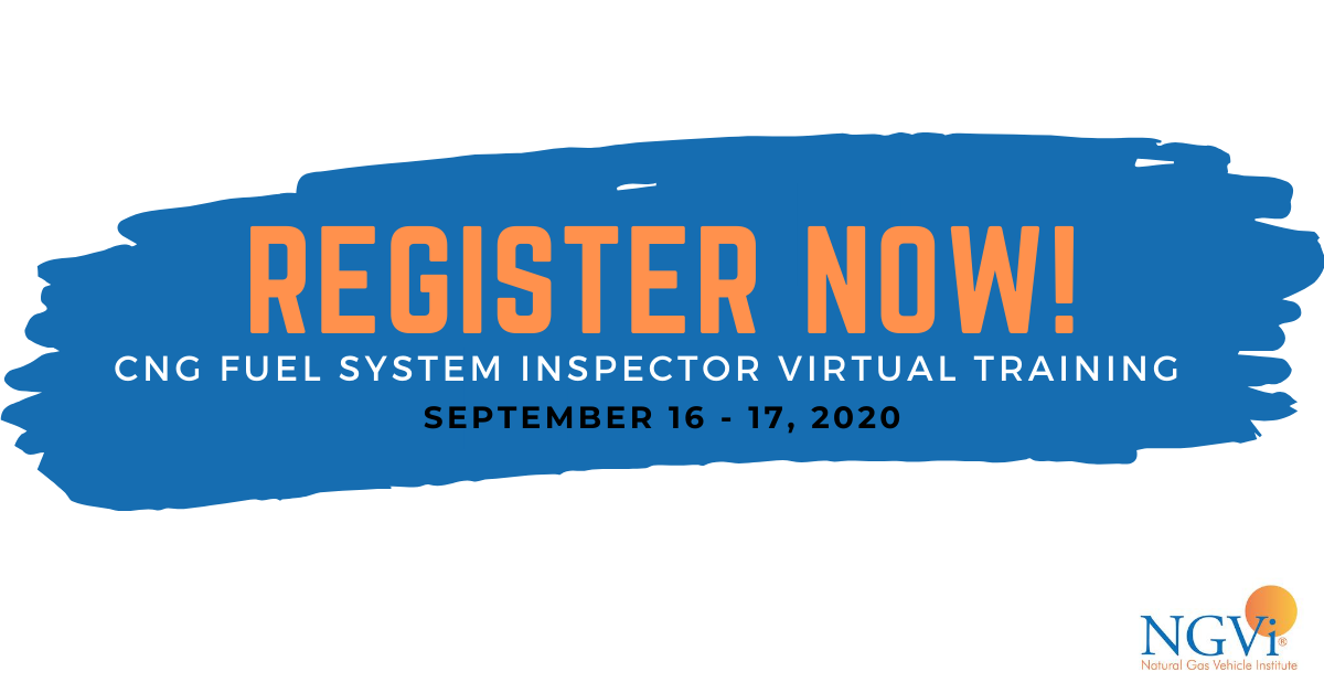 NGVInstitute's tweet photo. Seats are limited for September's CNG Fuel System Inspector Virtual Training. Register TODAY: https://t.co/FHCzwzhhe1!
#cng #training #virtualtrainings #NaturalGas https://t.co/rQ7OxZhjCS