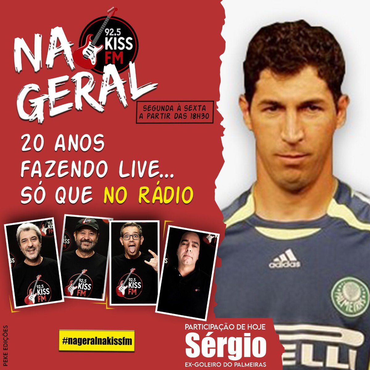 FINAIS DO PAULISTÃO
.
O @sergiolgoleiro participa do <a href="/na/">JF</a>.geral da @kissfm92.5 nesta quinta-feira.
.
Confira no dial em #sp #rj #baixadasantista #campinas e região e #Brasilia e ainda nas redes sociais e pelo aplicativo #kissfm 
.
Cola com a gente a partir das 18:30hs