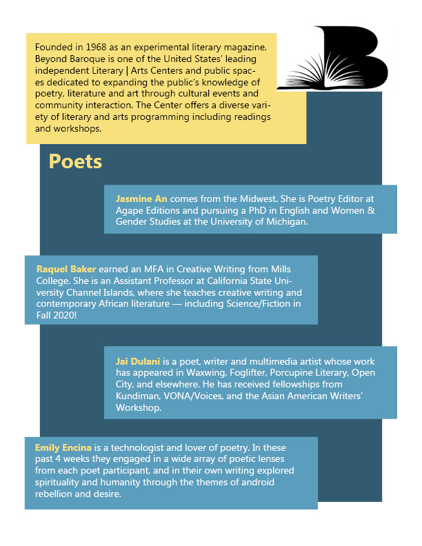 mrheeloy's tweet photo. Please join us tonight for a poetry reading celebrating participants to the Electrical Currents Poetry Workshop! Here is the final program, wonderfully designed by student poet Morgan Sammut! https://t.co/dFpLiU2Hq7