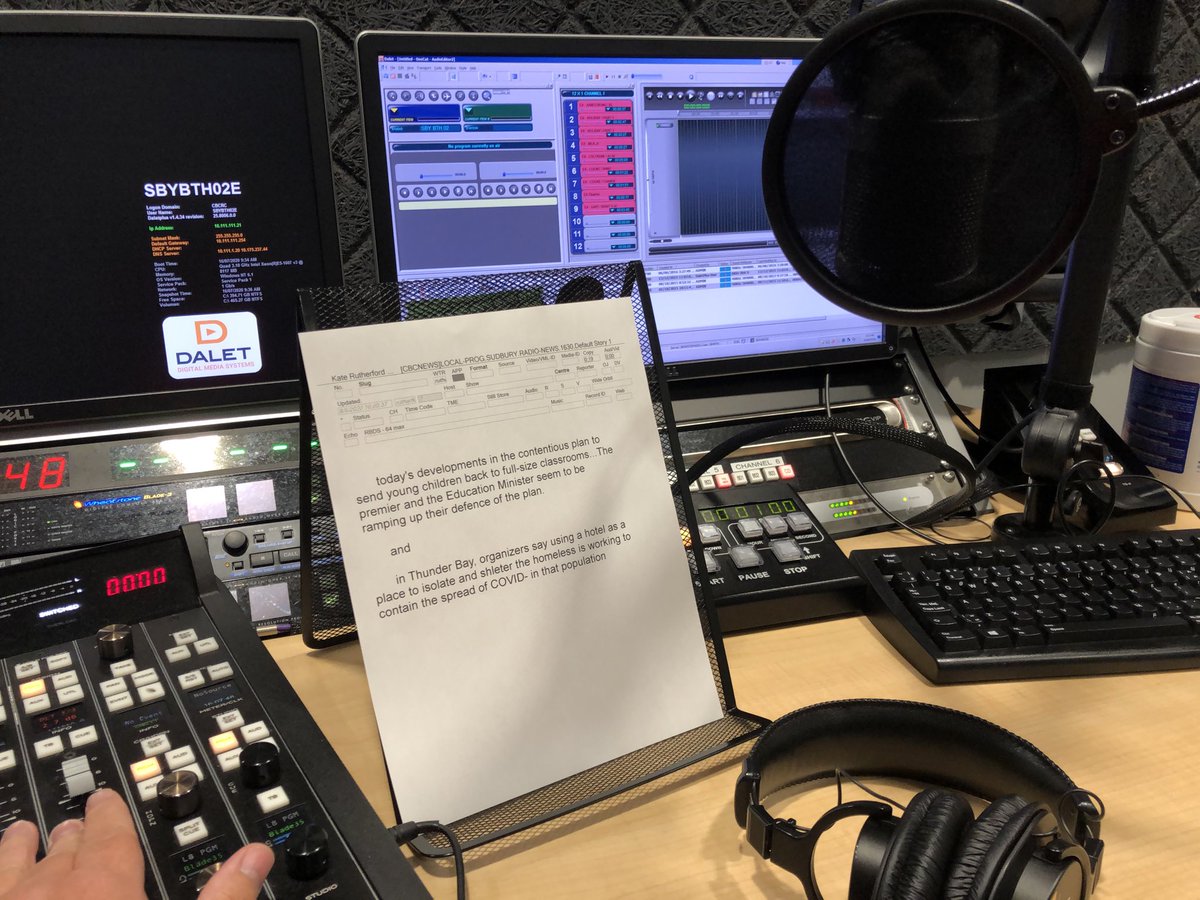 Pushing my own buttons for the 4:30 news. #cbcsudbury #behindthescenescbc #selfopping