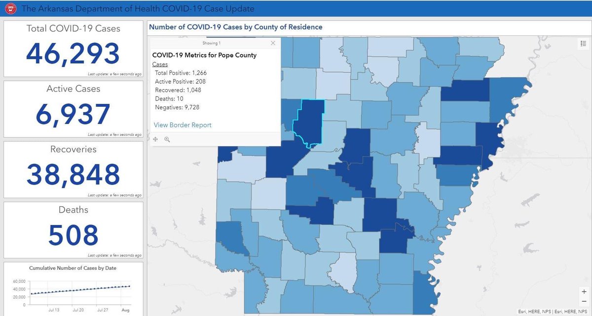 Today's ADH information on COVID-19 cases.