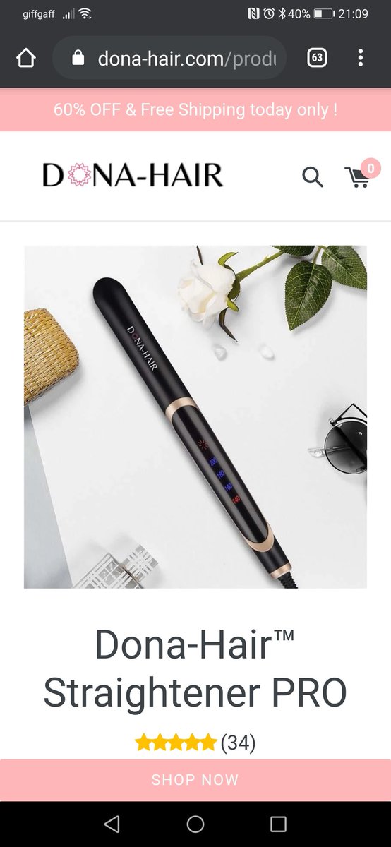 dona hair straighteners pro