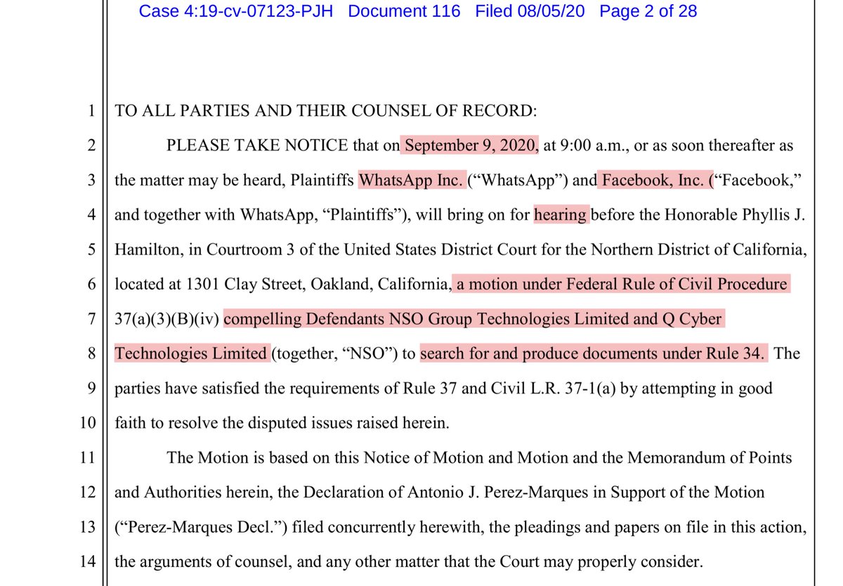 I’m surprised because things have certainly been acrimonious between the parties.It’ll cost you about $14.60 or you can give me a minute to wrap up my actual job and then uploaded to a public drive.I don’t think the Court ruled on the 8/4 PO motion https://ecf.cand.uscourts.gov/doc1/035019571202?caseid=350613