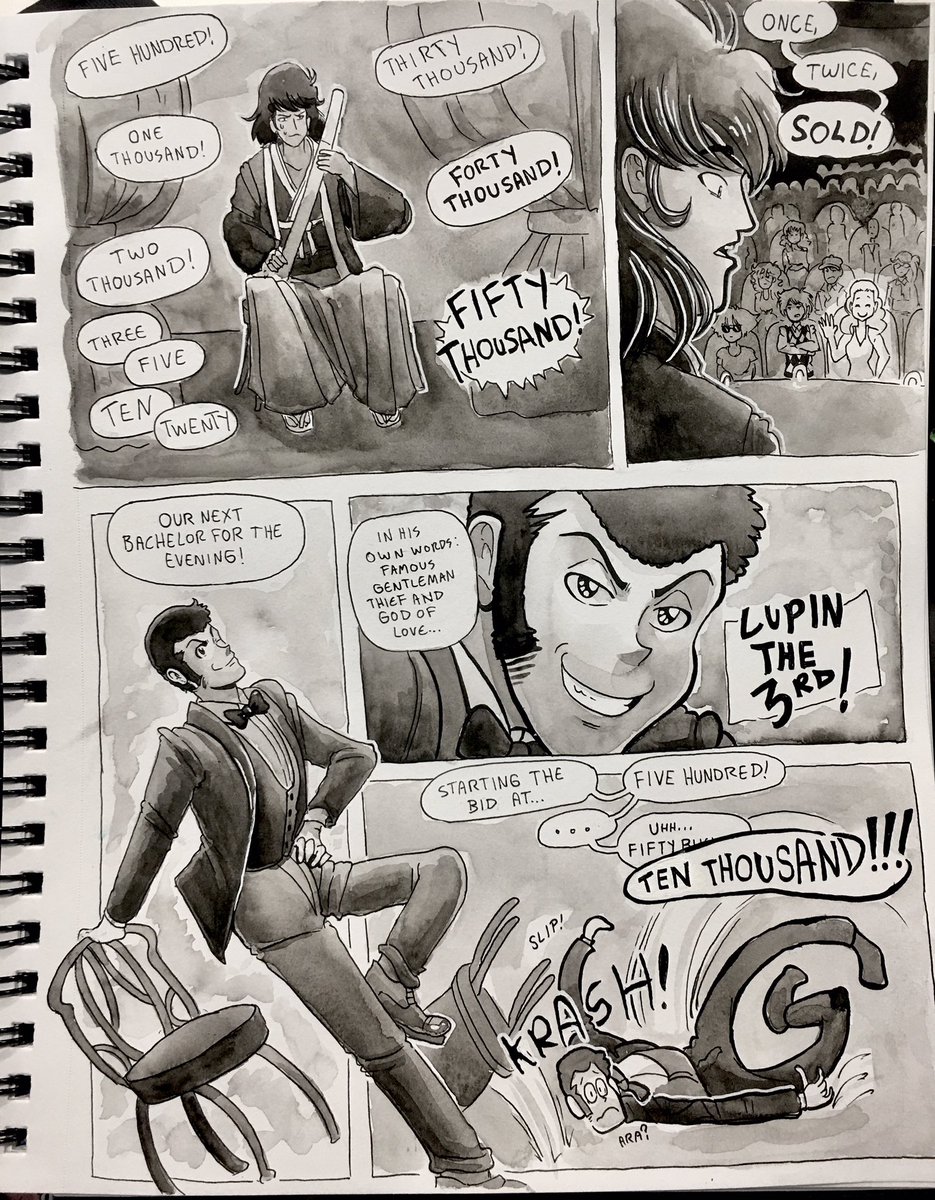 The Lupin Gang robs a date auction! And there’s nothing wrong with a little healthy competition between friends, right? But who wouldn’t want to bid on Lupin? It’ll all become clear in the next installment:“All’s Fair in Love and a Bidding War!”Catch you later!  https://twitter.com/cgijigen/status/1288563641483239436