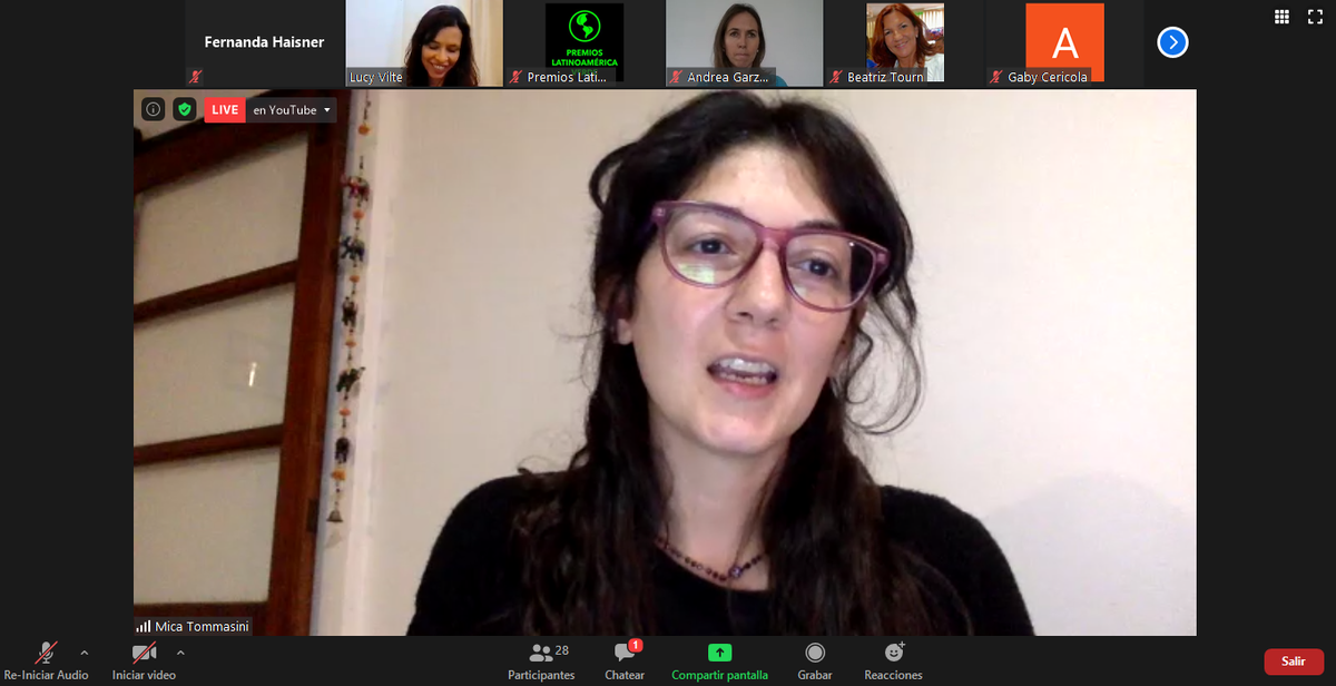 rsecame's tweet photo. #AHORA Gracias @premiosverdes por la invitación a moderar el encuentro "Sustentabilidad y género: mujeres protagonistas en negocios de Triple Impacto" junto a @LucyVilte1 🇦🇷, Andrea Garzón de @HuellaVerdeEcu 🇪🇨 y @caterina_olcay 🇨🇱 https://t.co/fXlmty3yc2