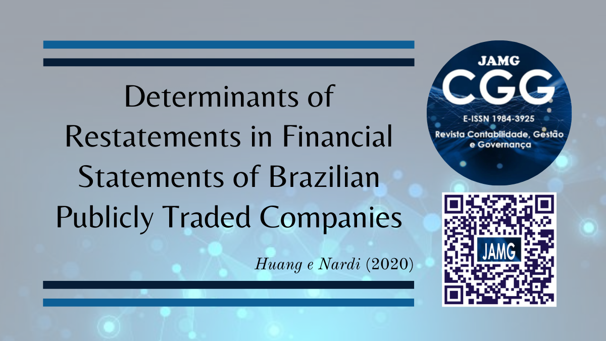 jamg_cgg's tweet photo. Estudo publicado na Revista CGG objetivou apontar possíveis determinantes para a republicação das demonstrações financeiras padronizadas (DFPs) das empresas brasileiras de capital aberto.
Saiba mais em: https://t.co/bdKqNcgnBW
#revistaCGG #JAMG #scientific #researchpaper https://t.co/JXH68zyiUV