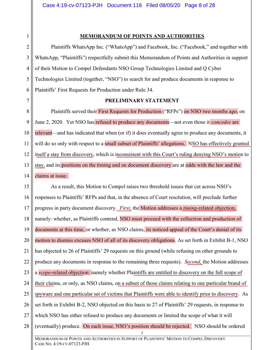 In my industry it’s called the Triple D tactic; DelayDistractDenyPlaintiffs make a solid argument that NSO has essentially granted itself a “stay” of discovery. By means of subterfuge & a plethora of legal maneuvers -specifically interlocutory appeal https://drive.google.com/file/d/1I-h88X8c2pqJ2onRPVnZNnbEpc3y-dmw/view?usp=drivesdk