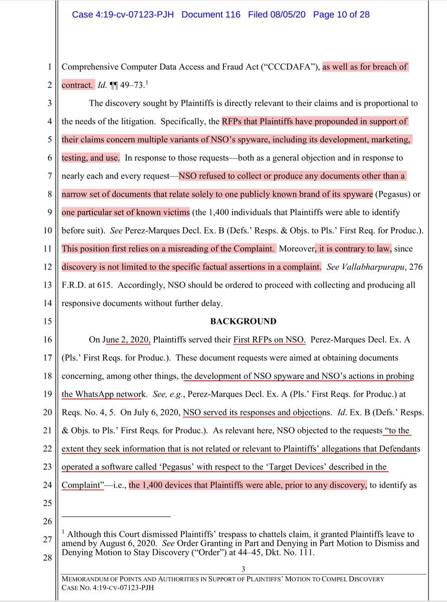 In my industry it’s called the Triple D tactic; DelayDistractDenyPlaintiffs make a solid argument that NSO has essentially granted itself a “stay” of discovery. By means of subterfuge & a plethora of legal maneuvers -specifically interlocutory appeal https://drive.google.com/file/d/1I-h88X8c2pqJ2onRPVnZNnbEpc3y-dmw/view?usp=drivesdk