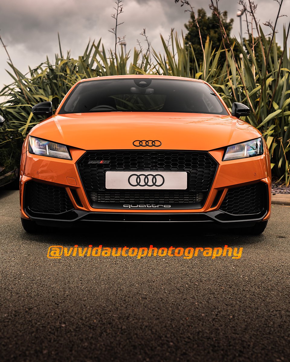 AutoVivid's tweet photo. Do you love this Pulse Orange paint job on this Audi TTRS? Yes. Same here - With its vivid paint job to match its appearance. I'm sure you'll get many smiles-per-gallon in this Audi TTRS. #AudiTTRS #AudiTT #SportsCar #PerformanceCar #Car #CarPhotography #automotivephotographer https://t.co/7IuwYxjVcg