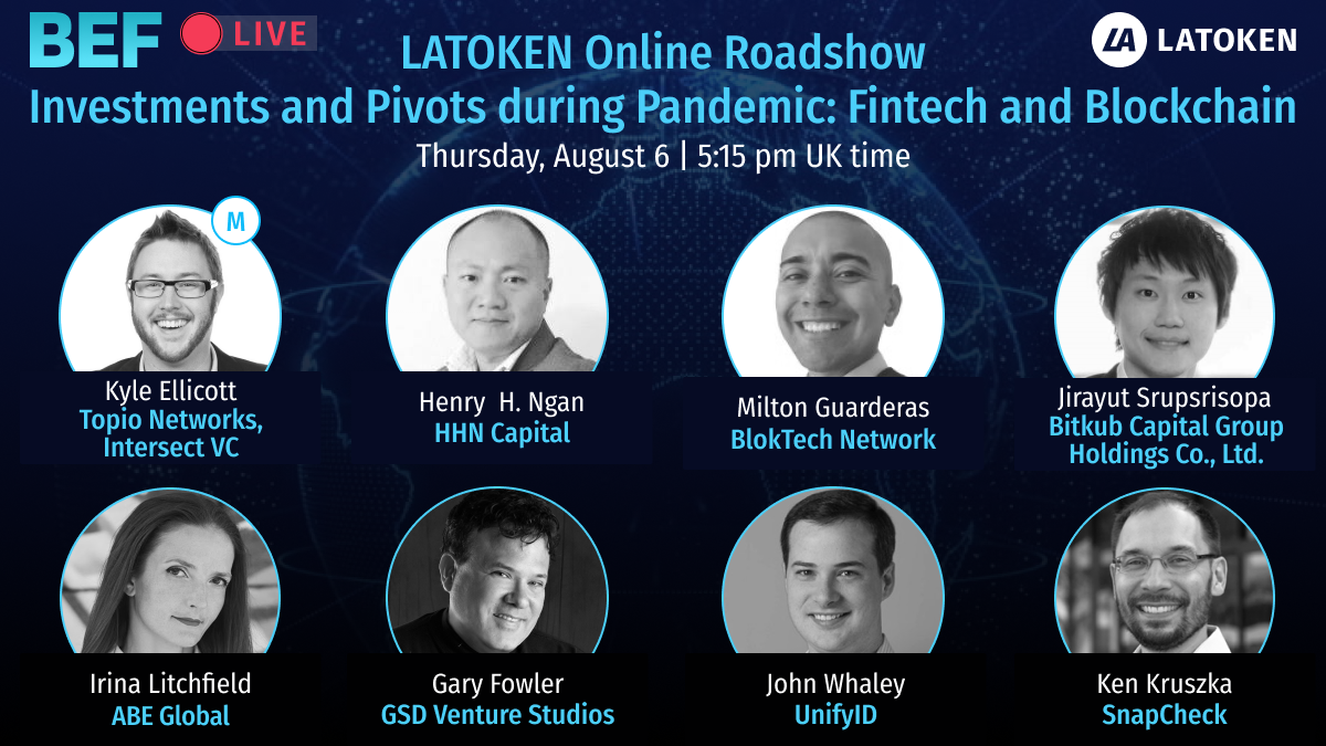 Latoken_cex's tweet image. Join our discussion on the topic "Investments and Pivots during Pandemic: #Fintech and #Blockchain" on #VCTV today at 5:15 pm UK time! Live stream via go.latoken.com/BEF6Aug