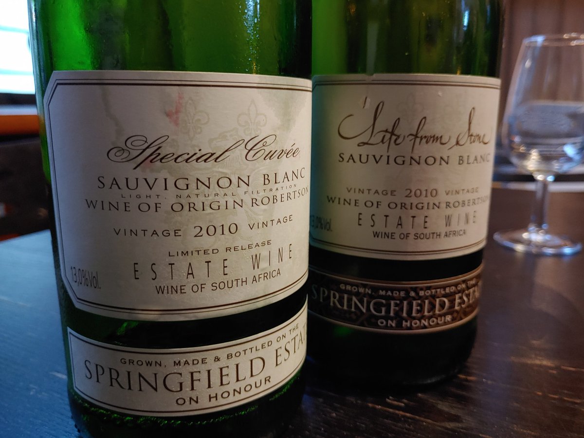 KyleLikesWine's tweet photo. @Winemag Opened these 2 this evening, on the eve of my 10th wedding anniversary. @springfieldwine #LifeFromStone & #SpecialCuvée. After 10 Yrs, diff. between the 2 remain the same. More restrained SC, notes of Lychee on SC vs PassionFruit on LFS. In- common gunsmoke, flint & gooseberry. https://t.co/35YvFPekli