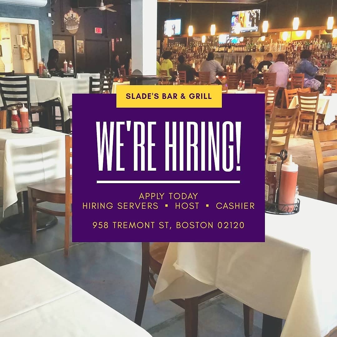 Slades_Boston's tweet photo. SLADE'S IS HIRING!!
Looking for Servers ▪︎ Hosts ▪︎ Cashiers
《INQUIRE WITHIN》
958 Tremont Street, Boston 02120 https://t.co/PRmAOgN2Xg