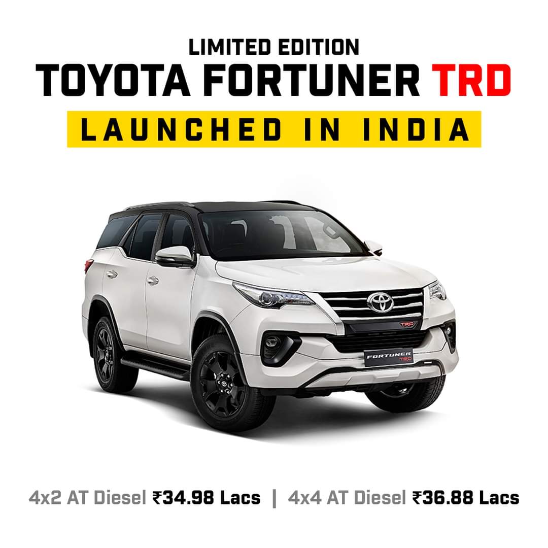 themotoop's tweet photo. #Toyota has launched a limited #TRD edition of the Fortuner, with slight updates and feature addition inside out.
#Toyotafortuner #SUV #4X4  #Bhubaneswar https://t.co/HFfizyoiEt