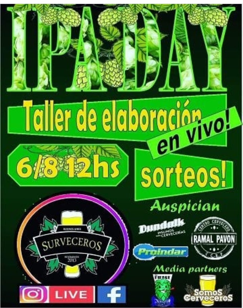 surveceros's tweet photo. Todo el día es IPA Day y los Surves le hacemos honor. 
Cocciones en vivo a través de Instagram y Facebook 💪🍻🍻 https://t.co/rTXxTCUmcW