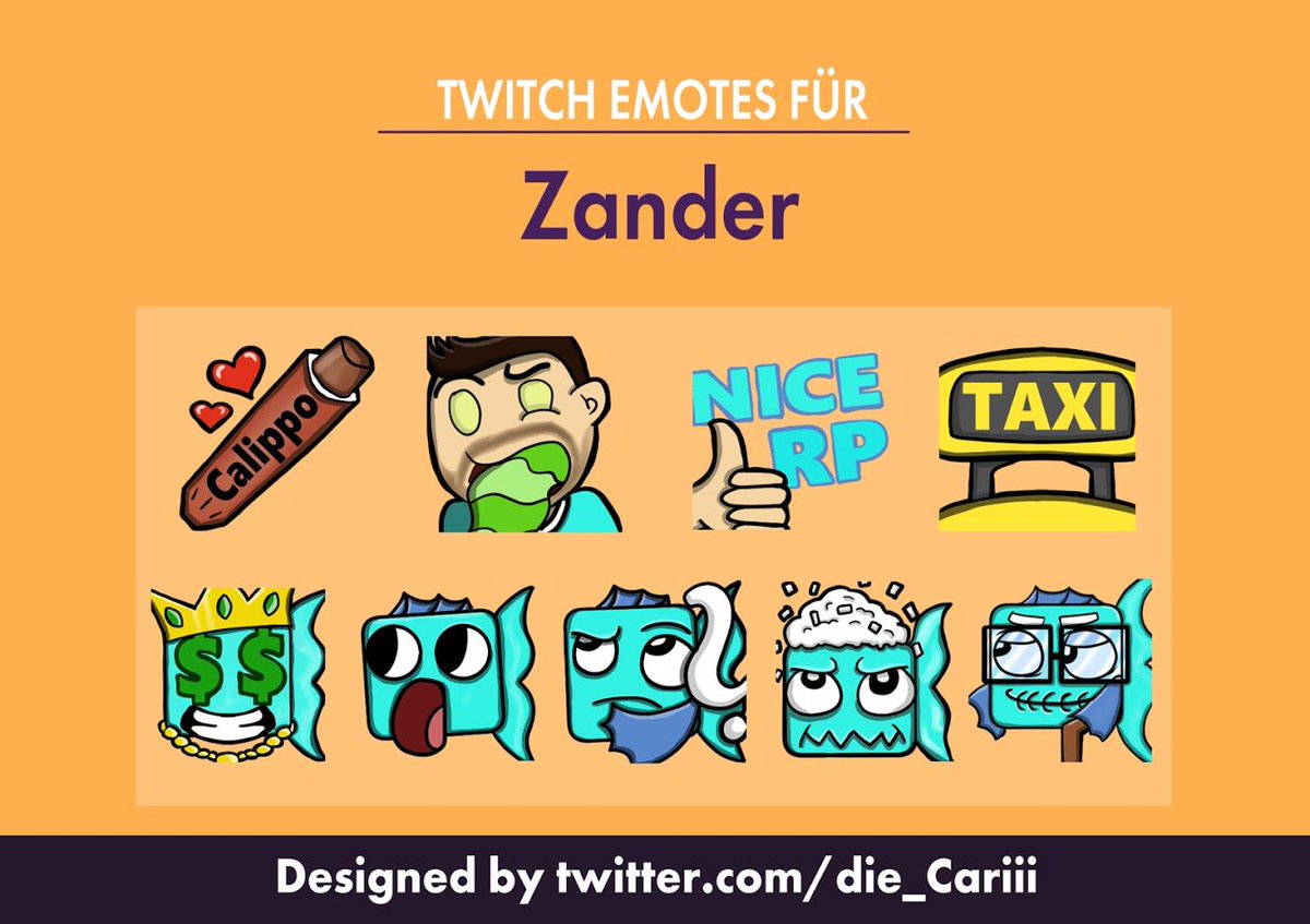 Hab wieder neue Emotes gezeichnet diesmal für den lieben <a href="/ZanderLP/">ZANDER</a> ☺️