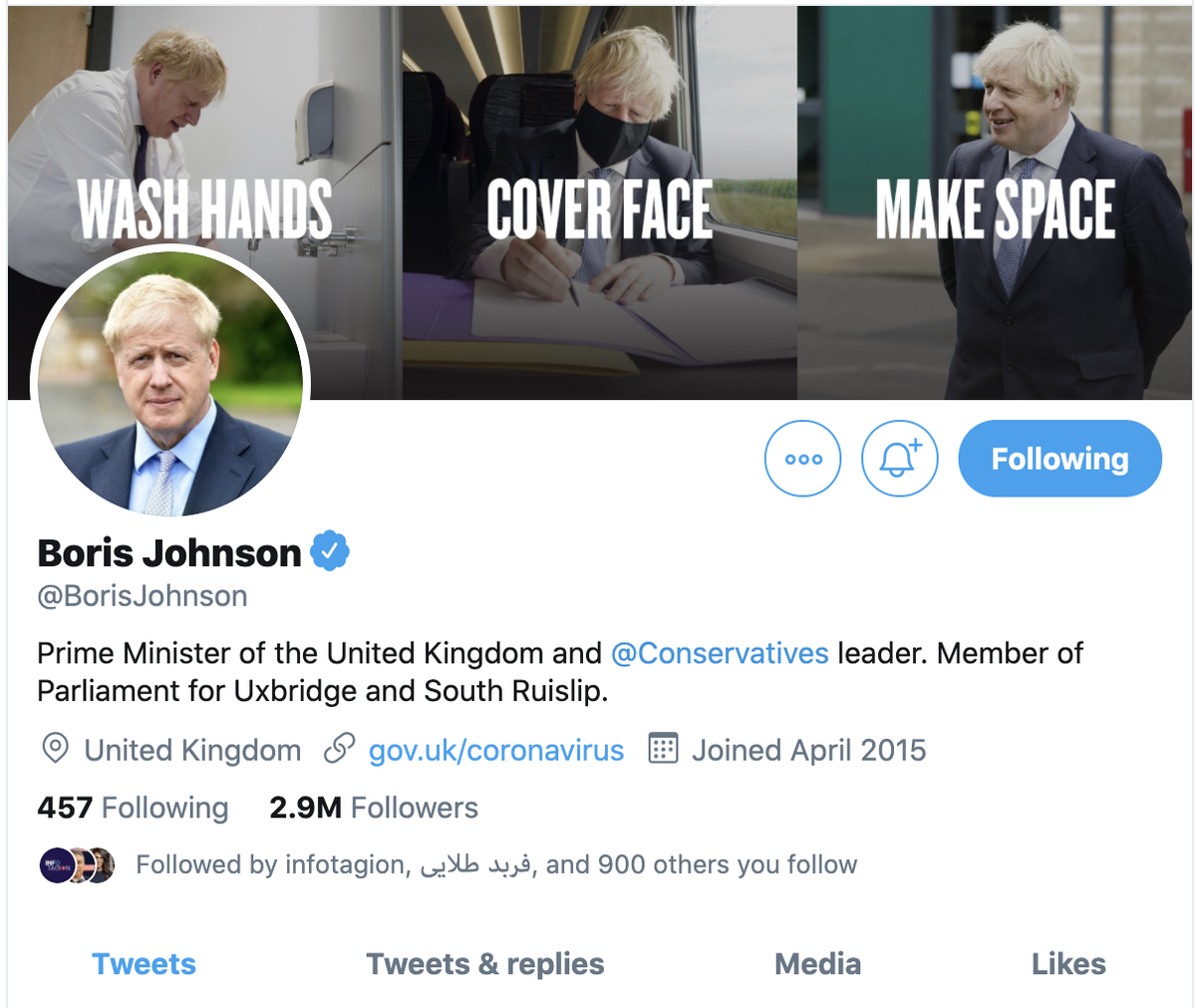 The exact same labelling system has been applied to UK government accounts.  @10DowningStreet has been labelled, but  @BorisJohnson has not. Foreign Secretary  @DominicRaab has also been labelled