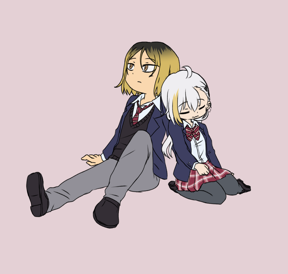 KamiSamasPastel's tweet photo. Here’s some more bases I drew on, but instead it’s with a #haikyuuOC I haven’t talked or even posted about before, how exciting lol. Yes, it's a #KenmaXOC ship. https://t.co/e2YIz73746