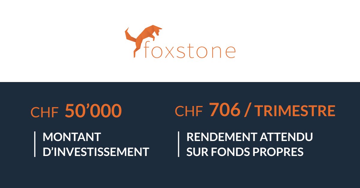 Foxstone_ch's tweet photo. En investissant CHF 50'000 dans cet immeuble 🏡📊 de rendement situé à Vully-les-lacs, vous percevrez des rendements d'en moyenne CHF 706 / trimestre sur votre compte bancaire ✔️ https://t.co/d89LE3P8Vh
#Foxstone #Crowdfunding #Immobilier #CrowdfundingImmobilier #Investissement https://t.co/W1ScPKYUkX