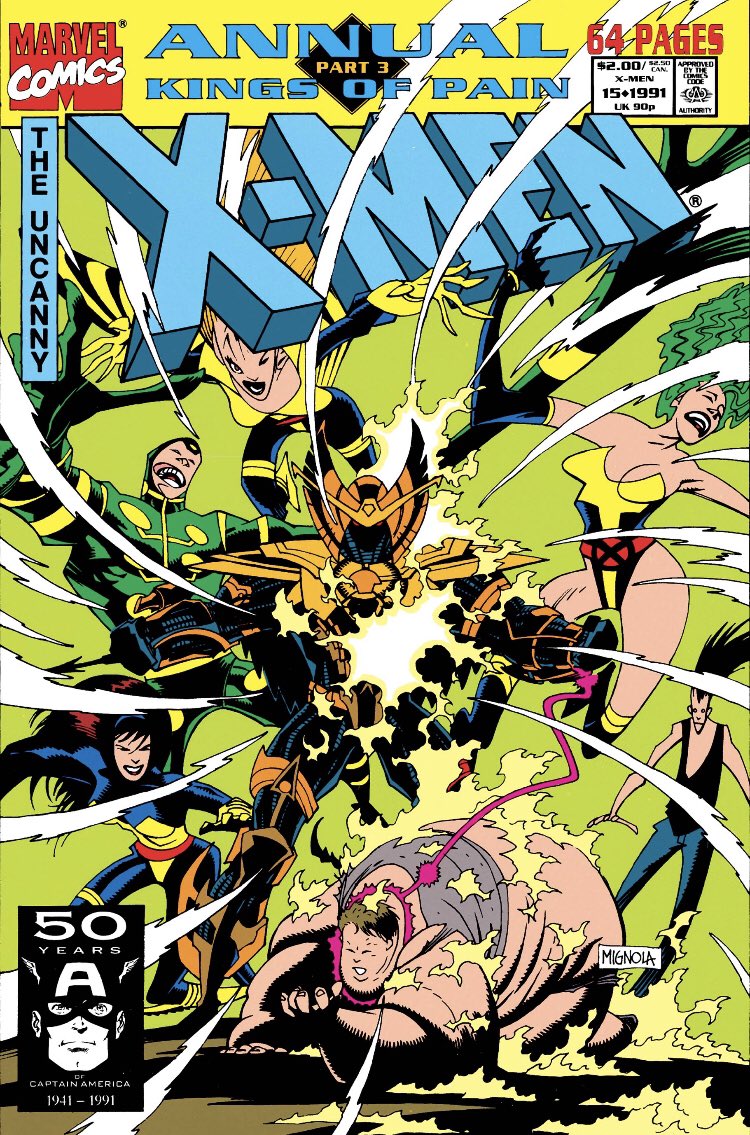 Kings of Pain pts 3 & 4New Mutants & New Warriors go up against the SK controlled Muir Island cast. X-Factor joins as a new Proteus is defeated.