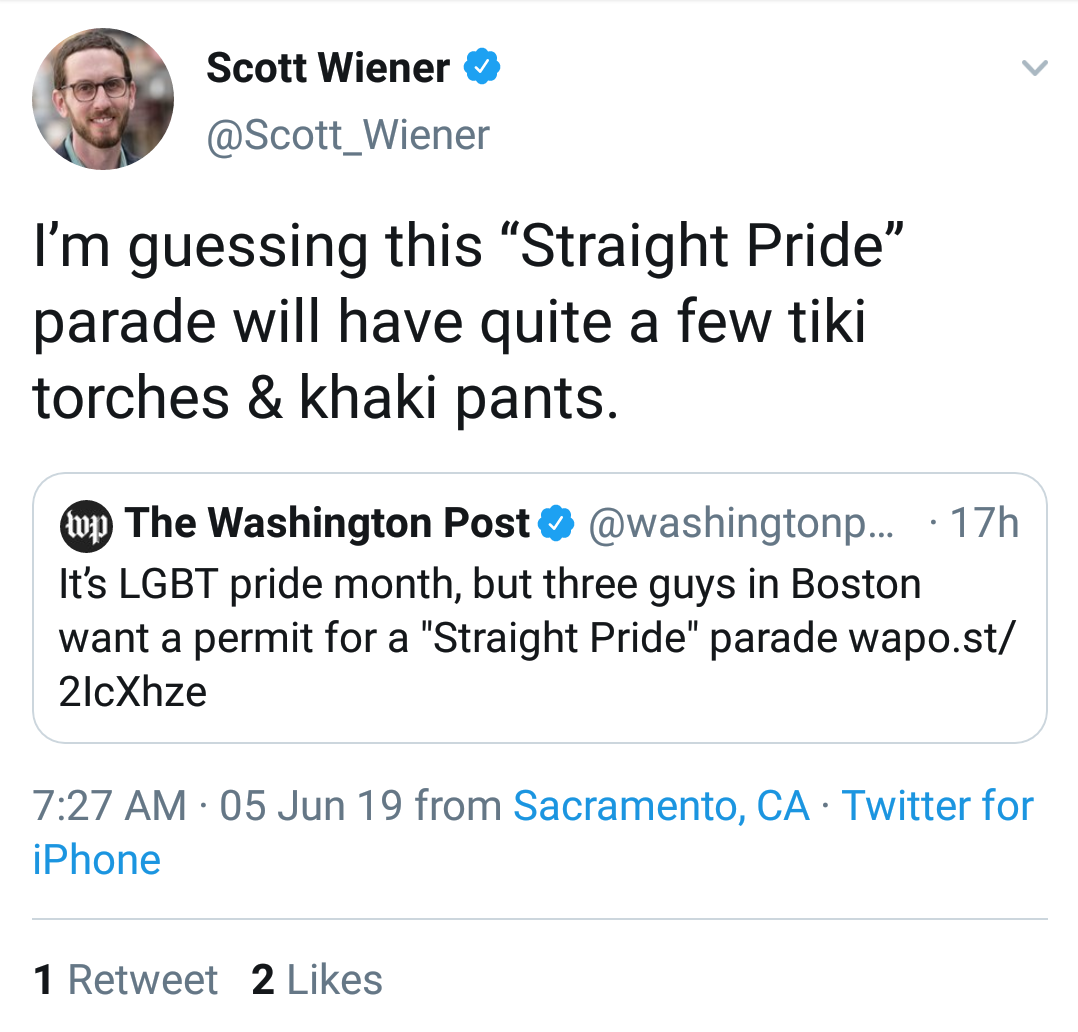 ChoppedRod's tweet photo. @Scott_Wiener Poor Scott..... talks a lot of s*@#  but can't take it..... https://t.co/Yj5omv2a3V