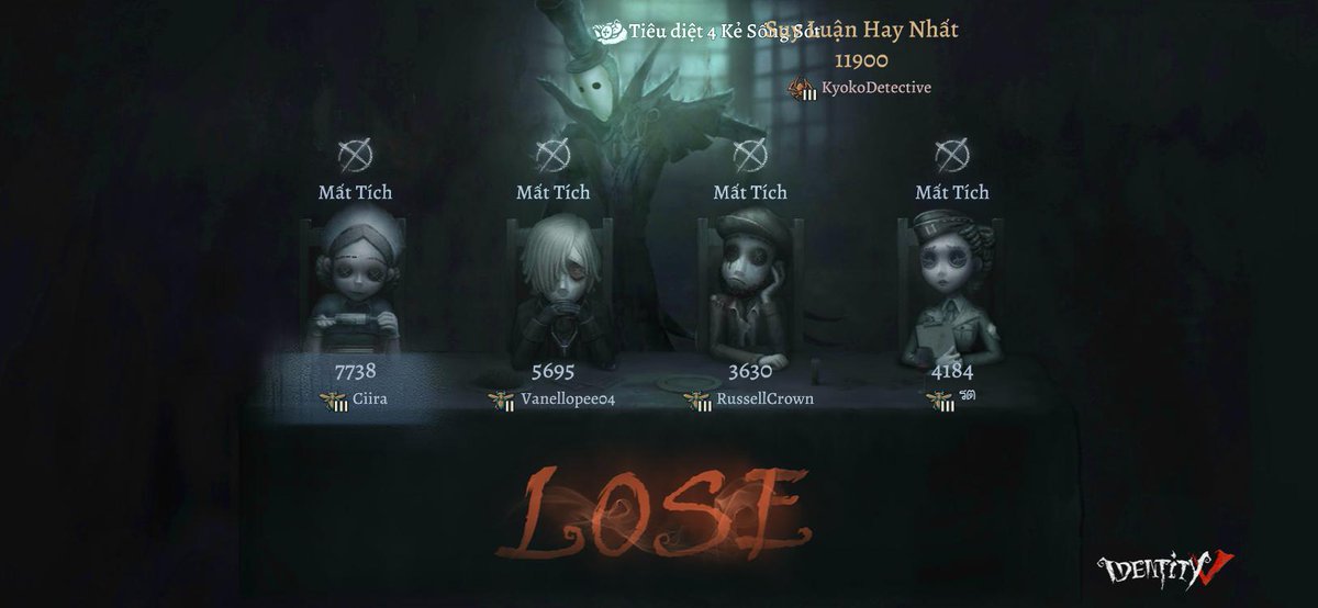 NinhZhu's tweet photo. Tôi đang chơi Identity V. Bạn nghĩ đó là game ư? https://t.co/02LtA2bctH