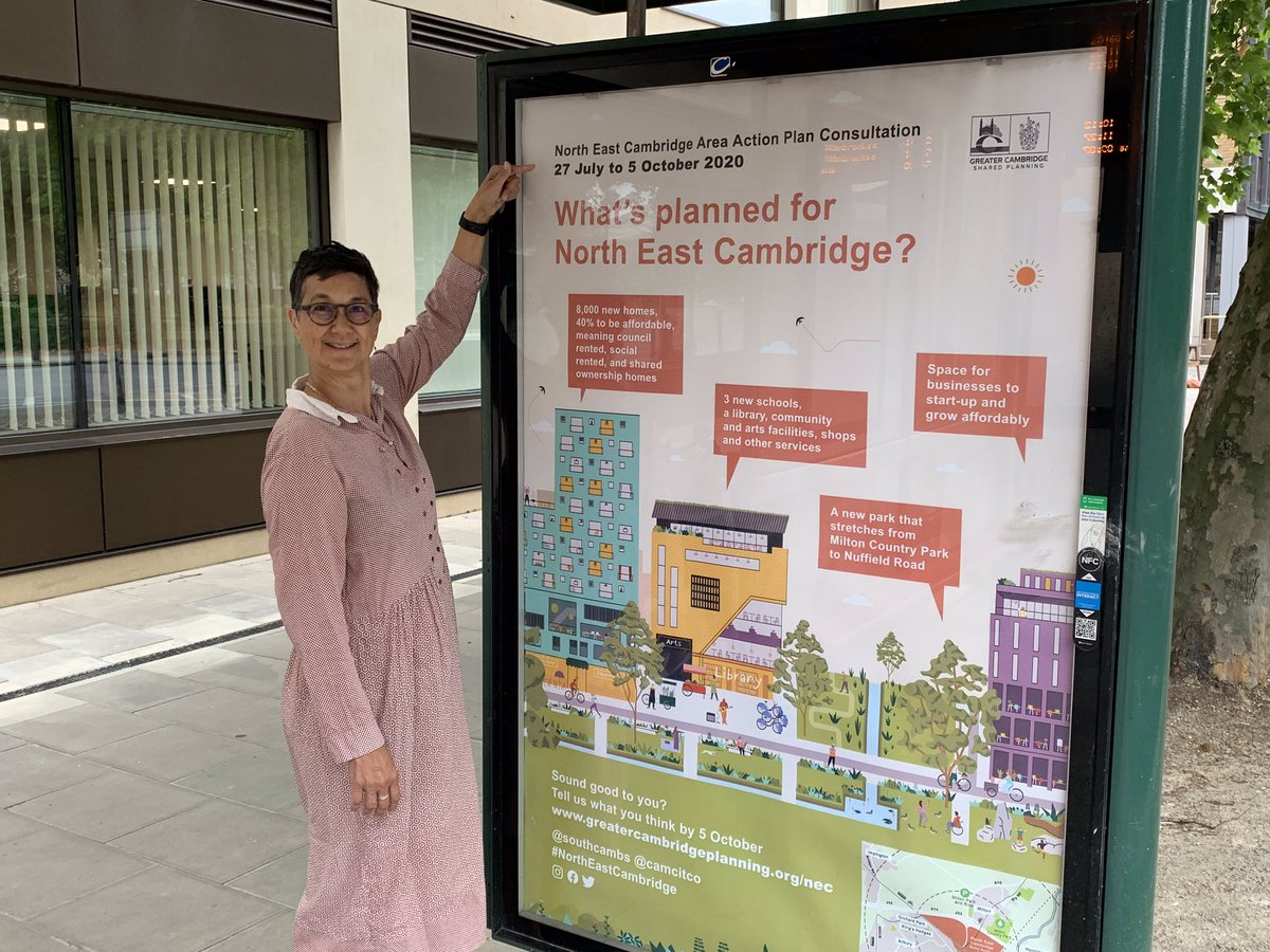 @hanaloftus @paulfrainer @Stephen25101275 @CouncillorTumi and here is me, next to B I G poster for planning consultation. Posters, leaflets, online, website, training for councillors @camcitco & @SouthCambs working hard on #EngagingWithCommunities