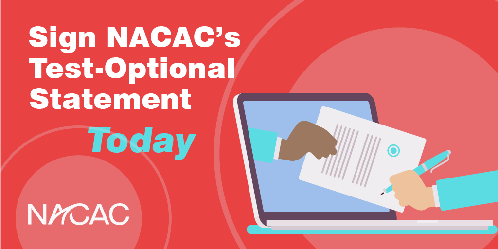 NACAC's tweet photo. Let students know you mean test-optional. https://t.co/f0nIhb4Zxv #nacac #EMchat #collegeaccess #equity #TestBlind #TestOptional https://t.co/2RQdKIW1km