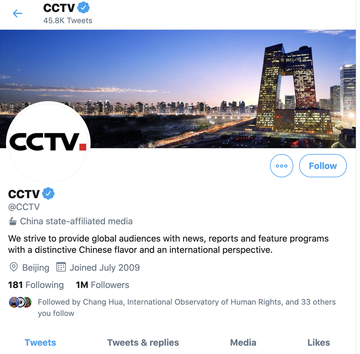 The Chinese foreign ministry and one of its somewhat controversial spokespeople Zhao Lijian have been labelled. And two more well-known Chinese media outlets,  @CCTV and  @CGTNOfficial, have also got "state-affiliated media" labels