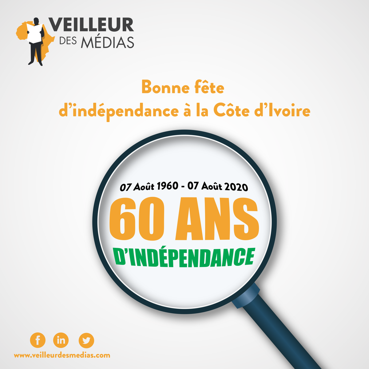 🇨🇮07 Août 1960 - 07 Août 2020
La terre d'Éburnie célèbre 60 ans d'indépendance !
Bonne fête à tous et à toutes !
#Civ225 #CivIndépendance #Veille