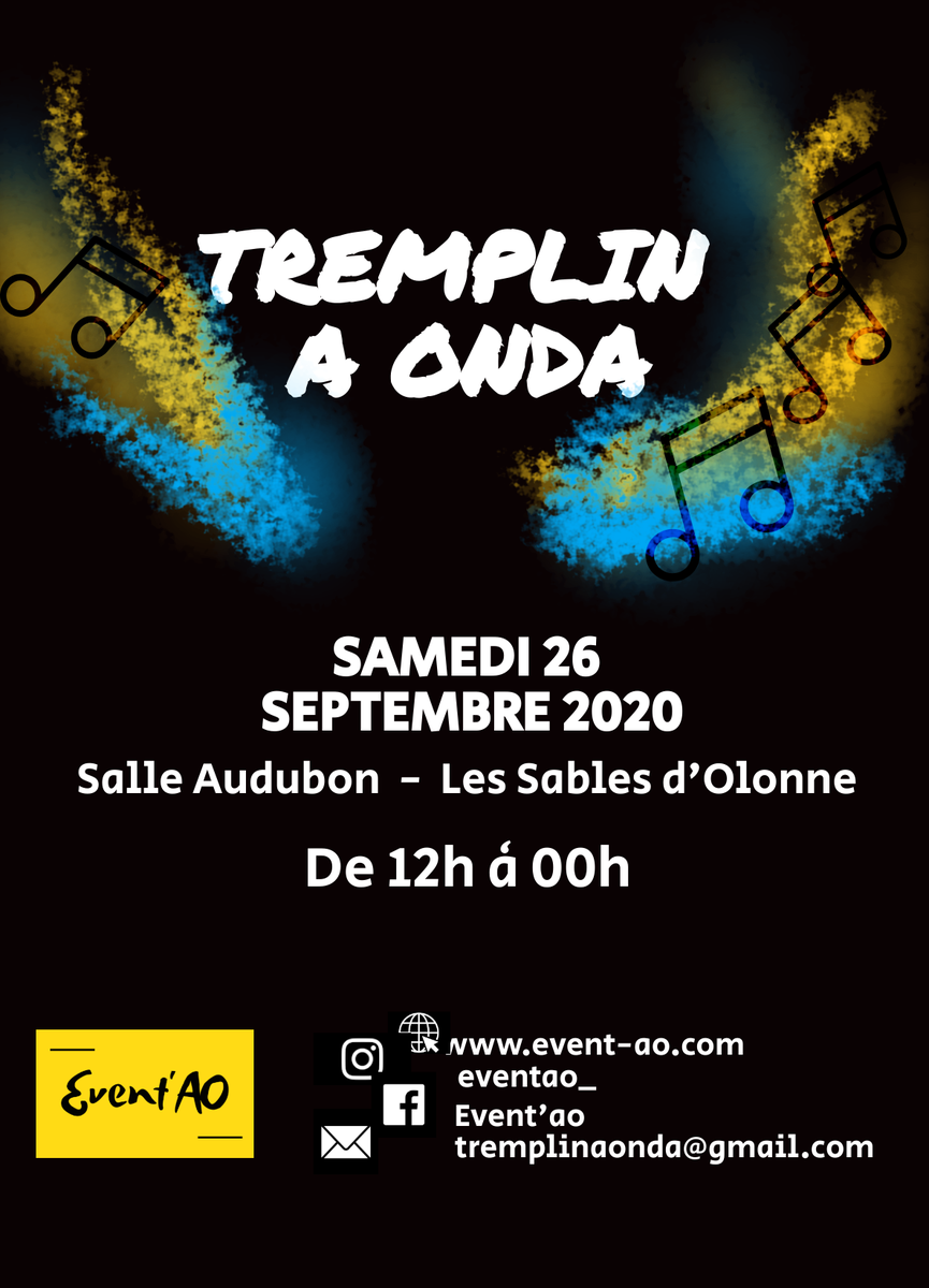 ⚔️Salut Forgerons et Forgeronnes ! ⚔️
Nous participerons au Tremplin A Onda le 26 Septembre aux Sables d'Olonne (85) ! 
Venez nombreux ! 🤘😉
#concert #ruedelaforge #music #vendee