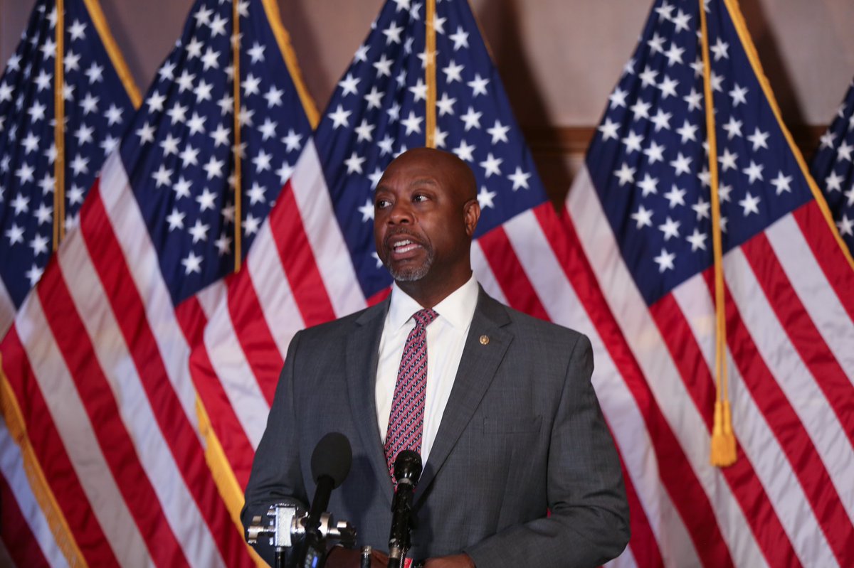 SenatorTimScott's tweet image. The struggles we face today — from police reform to COVID-19 — are not Republican, Democrat, black, or white issues, but American issues, and we will overcome them by fighting together. 

Read more of my op-ed here: bit.ly/2EYKFxW