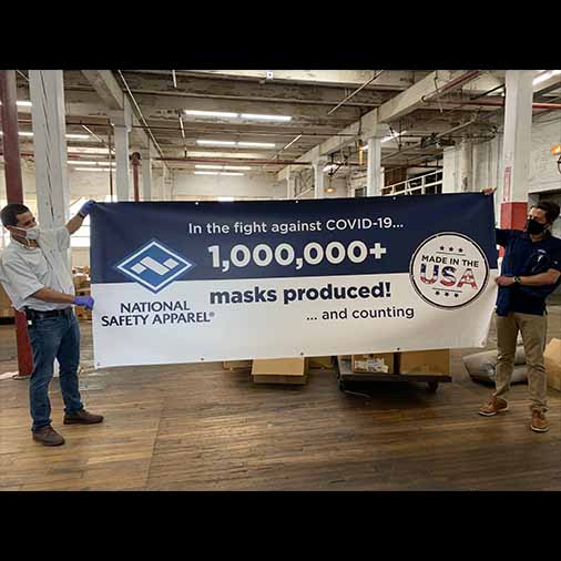 thinkNSA's tweet photo. You can’t see our smiles behind the masks we are wearing, but they are there because we have produced 1,000,000 masks! We are proud of this accomplishment&thank each employee who has helped make this happen. #facesofNSA #COVID19 #thankyou #wereinthistogetherOhio https://t.co/XgOkAMCJKL
