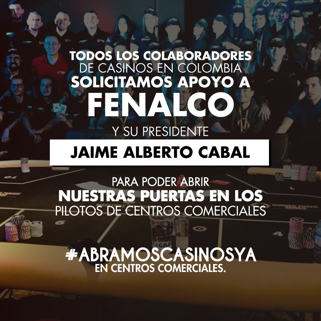 PedroRubnMeja1's tweet photo. Solicitamos la colaboración  de @JaimeA_Cabal para realizar la prueba piloto. El sector de juegos de suerte y azar cuenta con todas las medidas de Bioseguridad y salud para brindar un ambiente seguro. @FenalcoNacional #AbramosCasinosYa https://t.co/AeWOp6TBrk