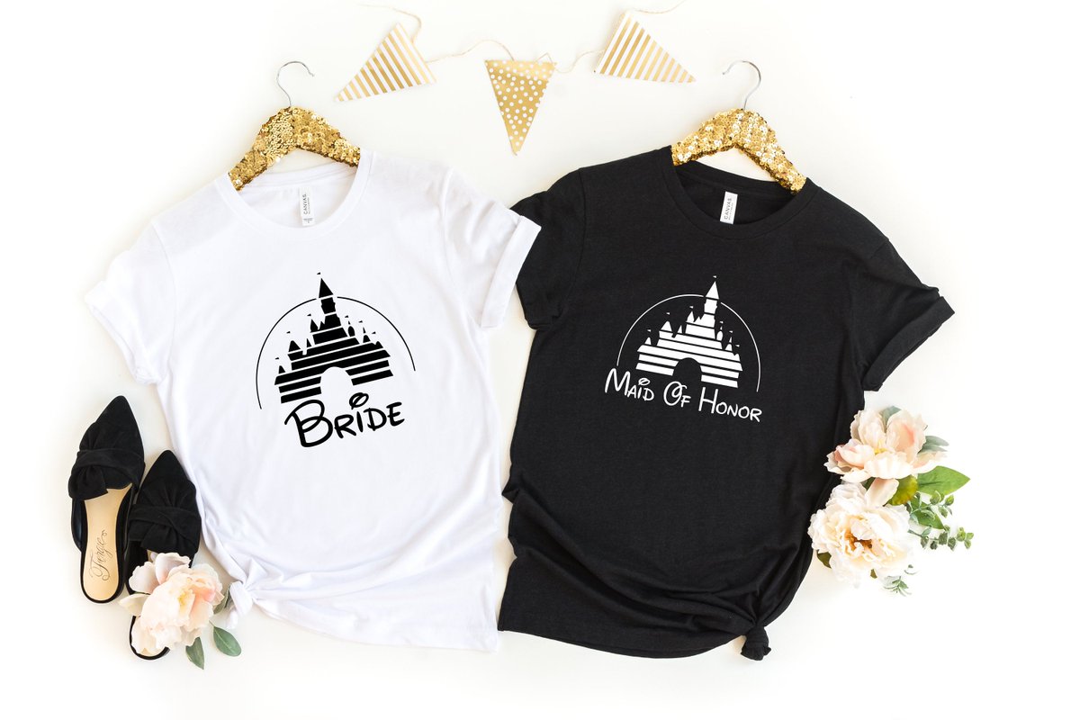disney bride and bridesmaid shirts