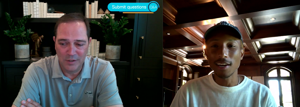 Protecting the right to vote has never mattered more. Today <a href="/ChuckRobbins/">Chuck Robbins</a> and esteemed guest <a href="/Pharrell/">Pharrell Williams</a> (!!) introduced a new paid holiday for all Cisco employees to vote and participate in elections across the globe. 👏 #WeAreCisco