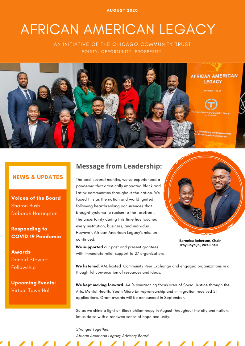 <a href="/AALegacyChicago/">AALegacy Chicago</a> Newsletter is available! It features, Voices of the Board, Response to COVID-19 including links to online discussions on the impact of COVID-19 on the Black community.#BPM #BlackPhilanthropyMonth Full issue here:aalchicago.org/aal-newsletter