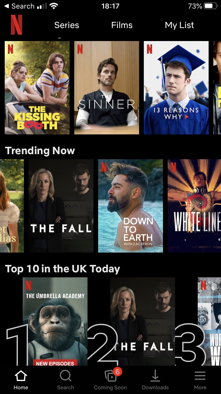 Trending now store on netflix