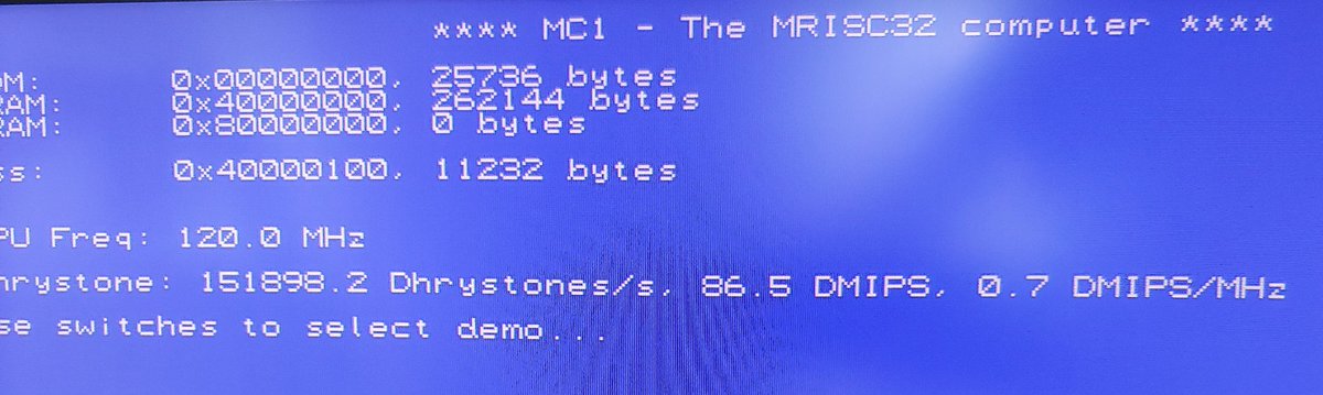 m_bitsnbites's tweet image. Did some hand-optimizations to #MRISC32 libc routines (memcpy and friends) and gained 25% in Dhrystone performance. Now at 0.72 DMIPS/MHz. Next up: A silly 4KB instruction cache (that&apos;s enough to hold the Dhrystone+libc code).