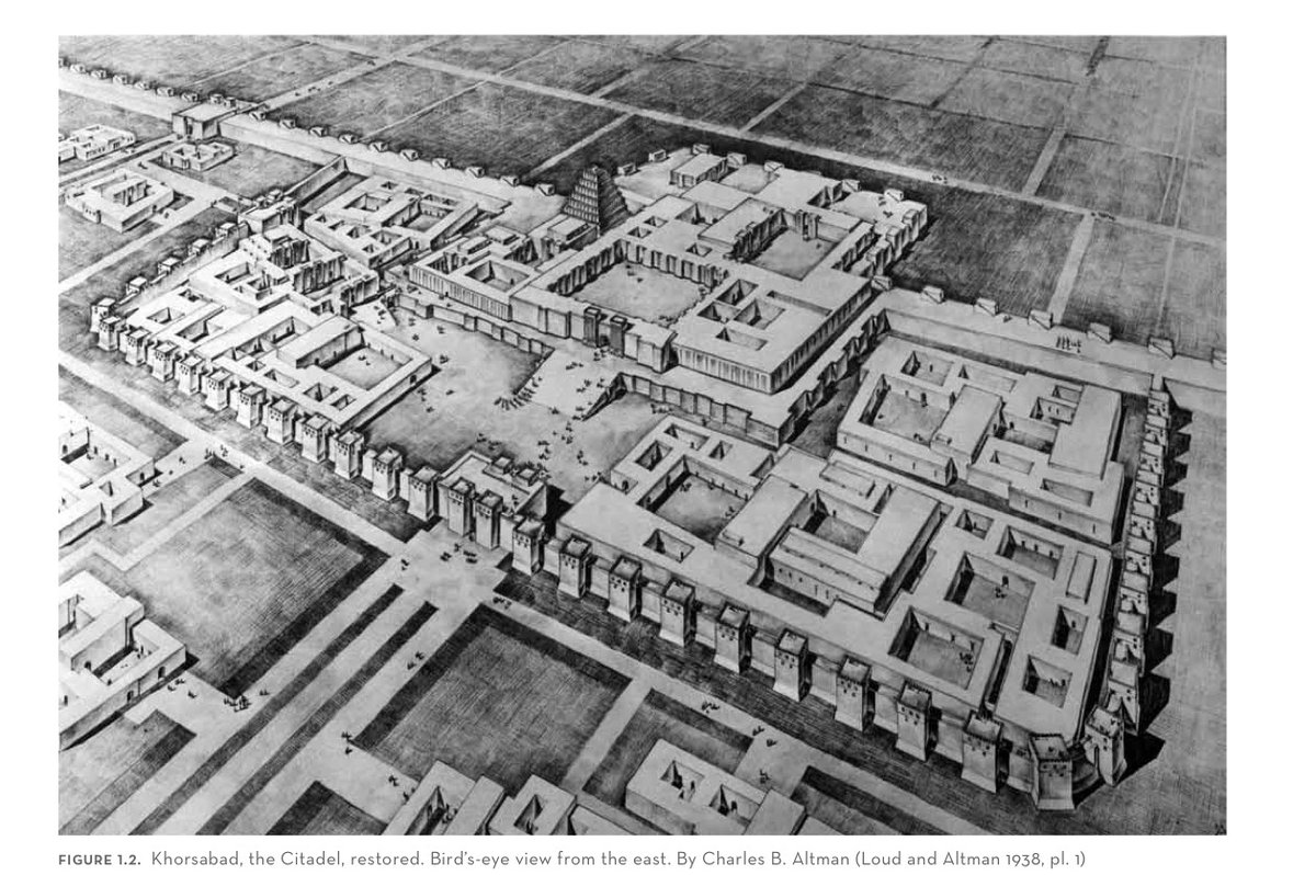 This drawing is my favorite of all time, it shows the ancient citadel of Dūr Šarru kîn, the capital of the Neo-Assyrian empire under King Sargon II (Loud and Altman 1938)