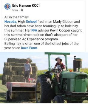 NevadaFFA's tweet photo. @EricHansonKCCI Thanks for posting our students photo baling hay ! #agriculture #SupervisedAgExperience #nevadacubpride https://t.co/opkhbNfBdl