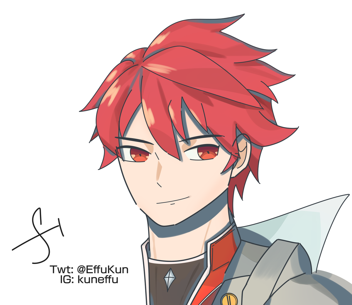 EffuKun's tweet photo. Here is my fanart of Elsword! 💖I played Elsword before so I drew him! 

#Elsword #FANART https://t.co/fi42pwaeXZ