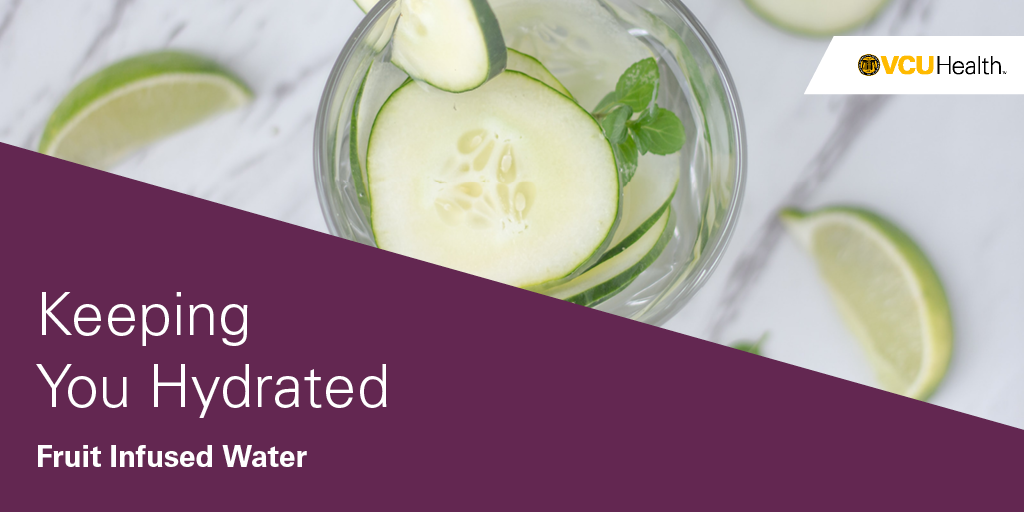 VCUHealth's tweet photo. Need help staying hydrated? These fruit infused water recipes are delicious, refreshing and make staying hydrated easy. 😋 https://t.co/xtT2JUIHIZ https://t.co/pAA23L07sL